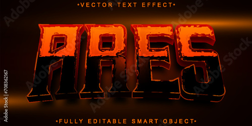 Dark Red Ares God Vector Fully Editable Smart Object Text Effect