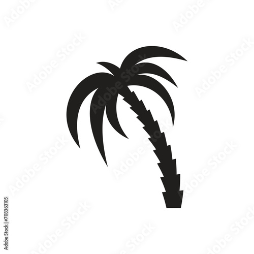 palm tree silhouette on white 