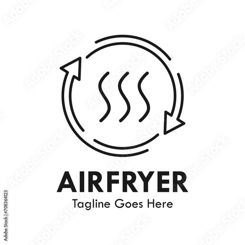 Airfryer design logo template illustration