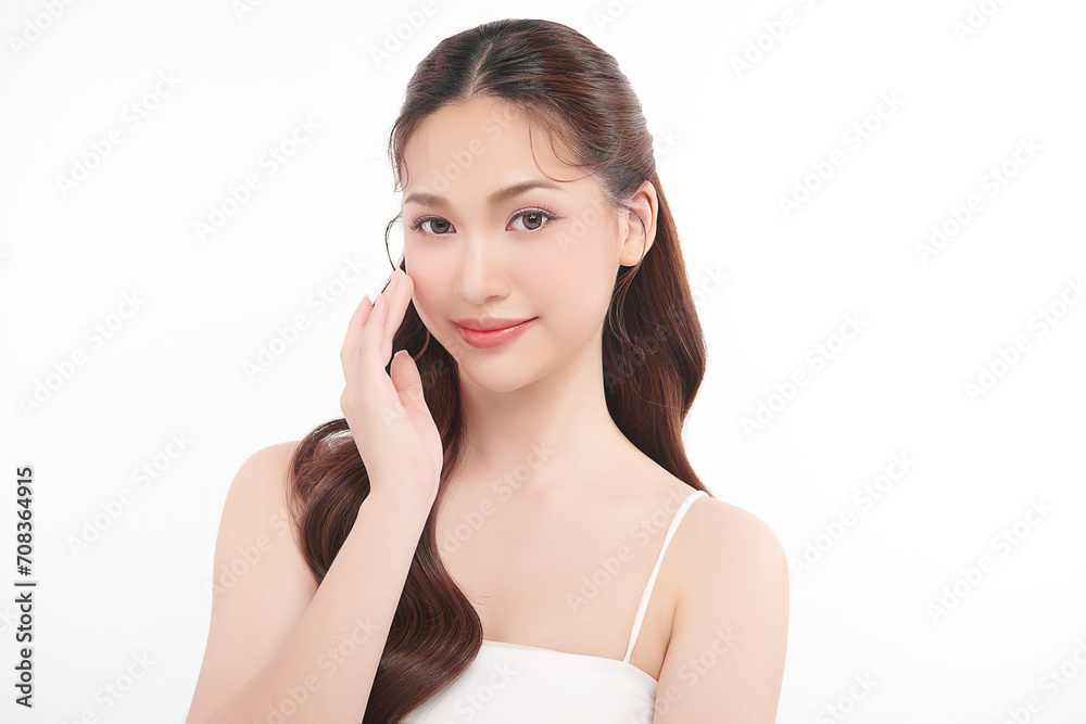 Beautiful young asian woman with clean fresh skin on white background, Face care, Facial treatment, Cosmetology, beauty and spa, Asian women portrait. Beautiful young asian woman with clean fresh skin on white background, Face care, Facial treatment, Cosmetology, beauty and spa, Asian women portrait.