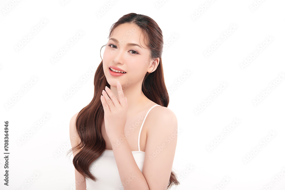 Beautiful young asian woman with clean fresh skin on white background, Face care, Facial treatment, Cosmetology, beauty and spa, Asian women portrait. Beautiful young asian woman with clean fresh skin on white background, Face care, Facial treatment, Cosmetology, beauty and spa, Asian women portrait.