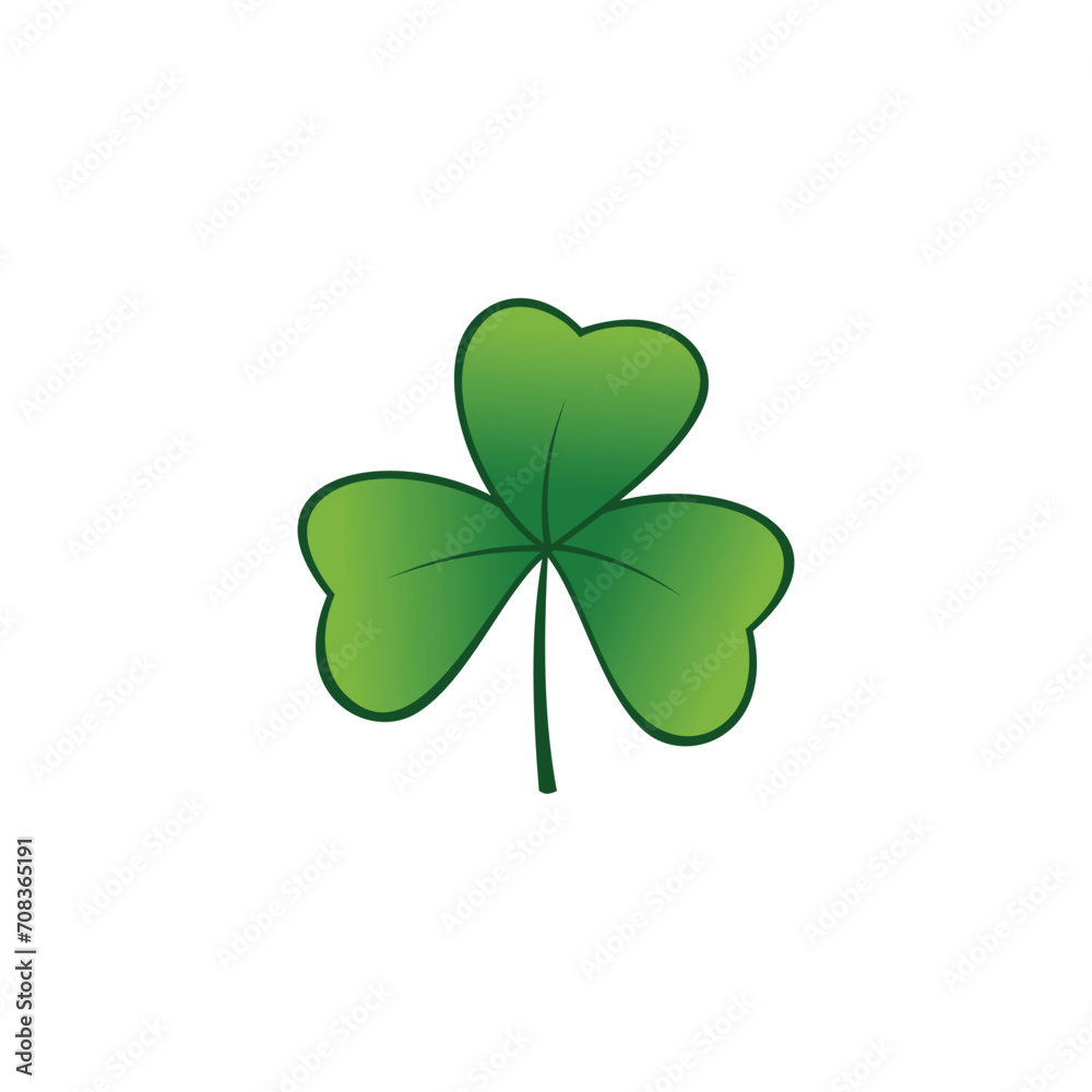 Good luck leaf clover of Irish shamrock St Patrick's Day concept isolated over vector illustration Good luck leaf clover of Irish shamrock St Patrick's Day concept isolated over vector illustration