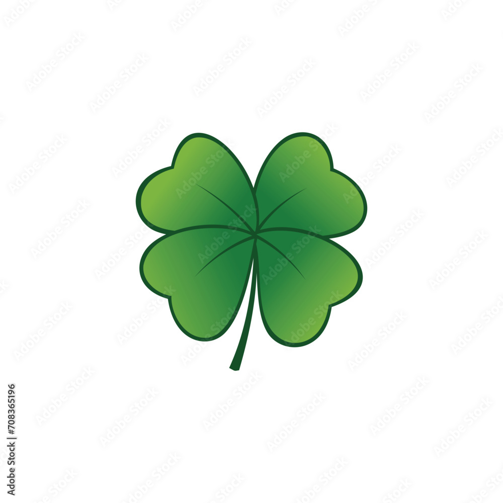 Good luck leaf clover of Irish shamrock St Patrick's Day concept isolated over vector illustration