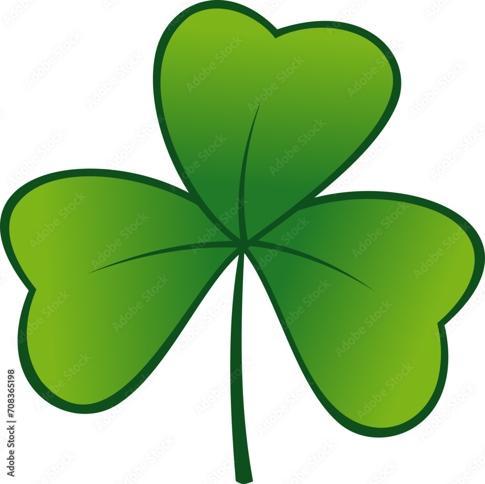 Good luck leaf clover of Irish shamrock St Patrick's Day concept isolated over vector illustration Good luck leaf clover of Irish shamrock St Patrick's Day concept isolated over vector illustration