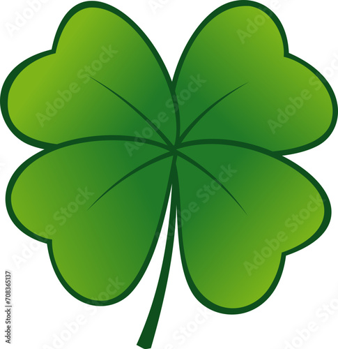 Good luck leaf clover of Irish shamrock St Patrick's Day concept isolated over vector illustration