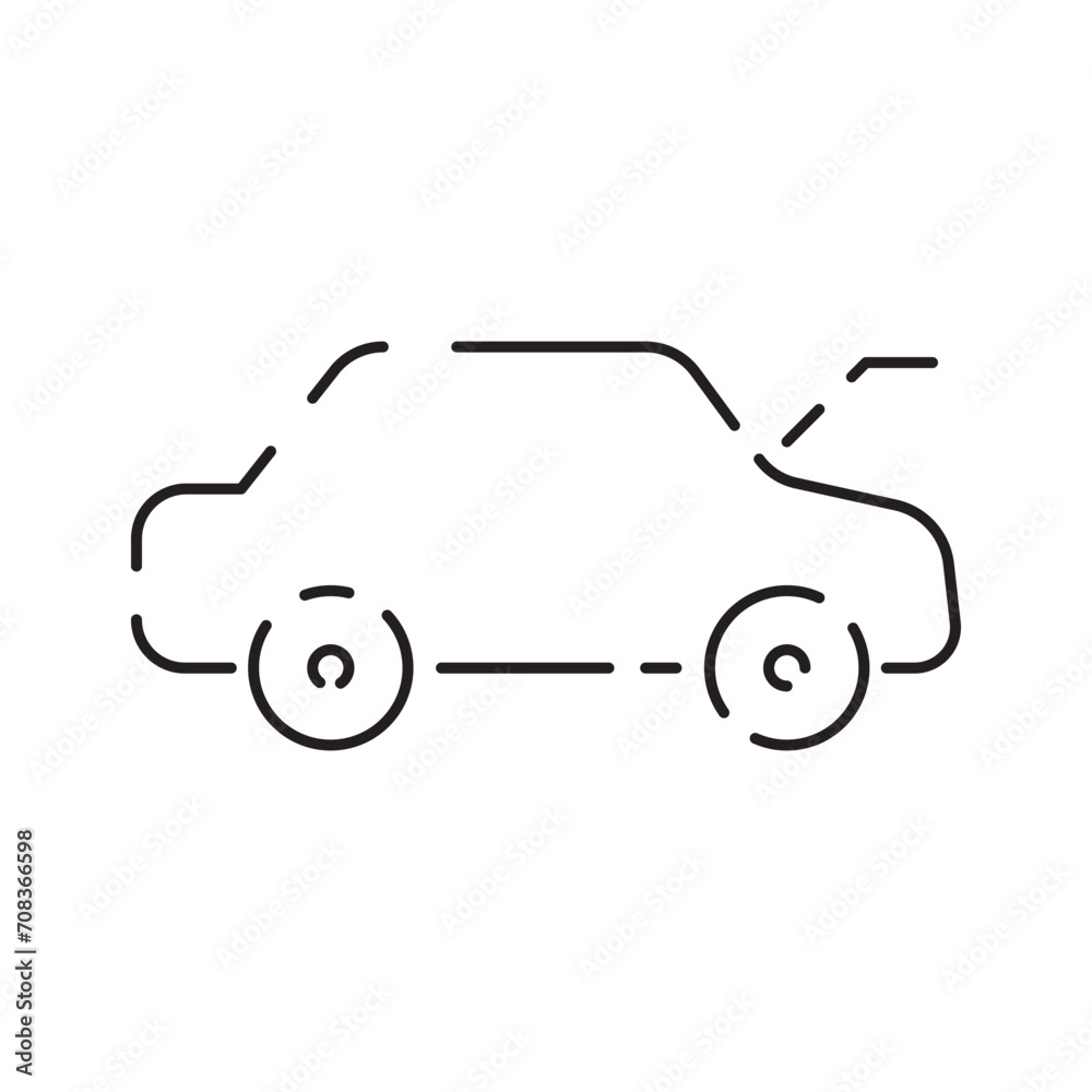 Car dashboard sign line icon. Vector airbag, warming, engine, warning signs. Outline style icon design isolated on a white background