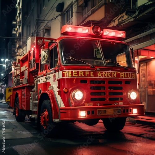 an old red fire truck on the street