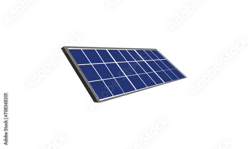 illustration of blue solar panels isolated on clear background, sustainable energy, benefit from nature's energy