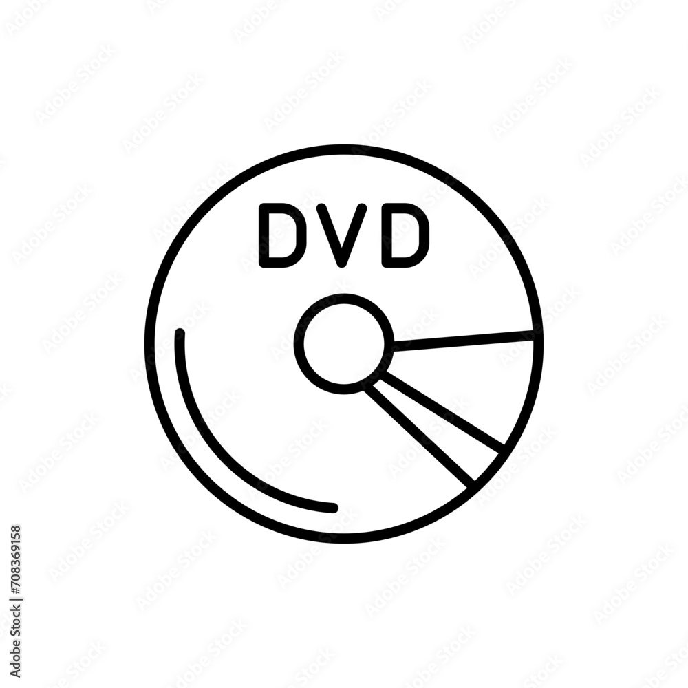 Dvd outline icons, minimalist vector illustration ,simple transparent graphic element .Isolated on white background