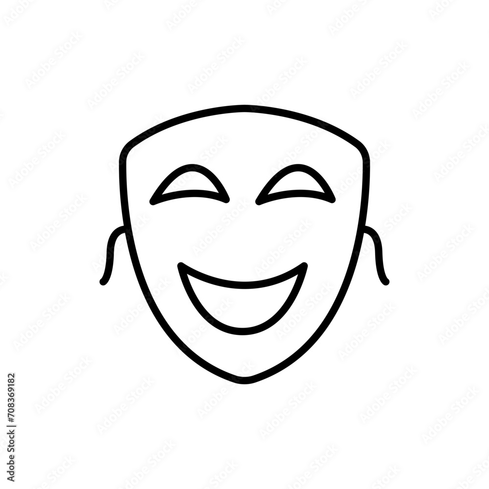 Mask outline icons, minimalist vector illustration ,simple transparent graphic element .Isolated on white background Mask outline icons, minimalist vector illustration ,simple transparent graphic element .Isolated on white background