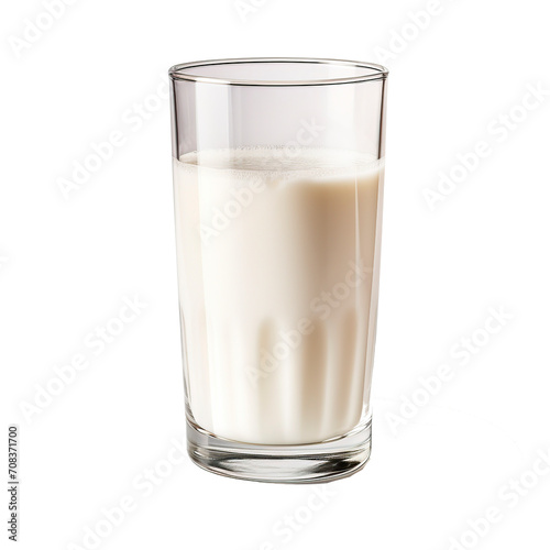 Glass of milk on transparent background in PNG