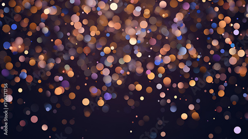A multicolored background with bokeh blur in the rain in the city,Blurry confetti bokeh lights 