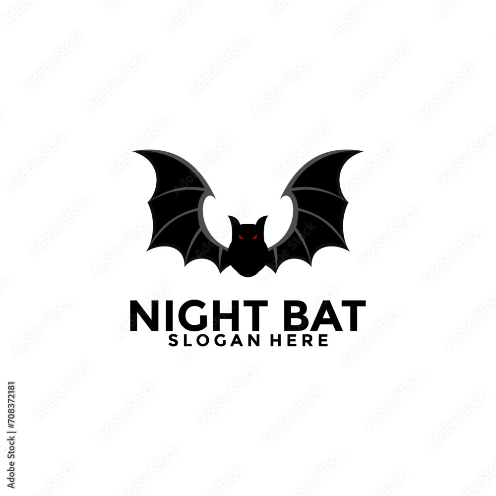 Bat Logo Vintage Hipster Retro silhouette Design Template, bat open wings flying concept elements icon Vector