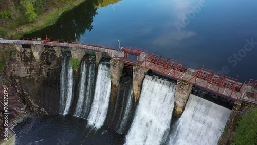 Hydroelectric power station Porogi Porozhskaya HPP on the Bolshaya Satka River. The oldest hydroelectric power station in Russia, operated from 1910 to 2017 photo