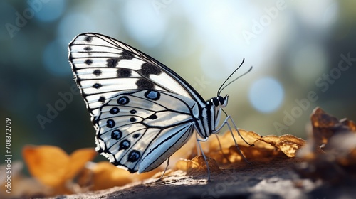 Wings of Beauty: Closeup of a Butterfly in White