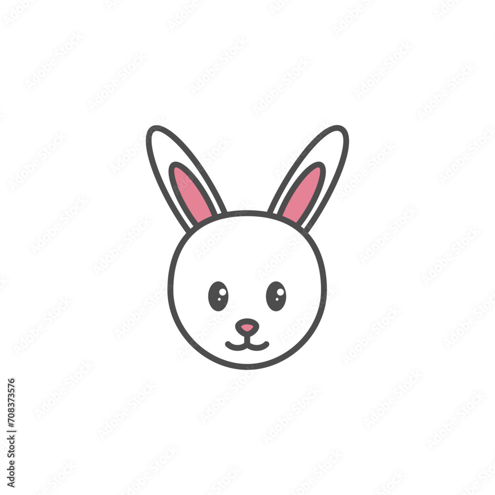 Icon Illustration of Rabbit Zodiac Filled Color - Chinese Zodiac Vector Illustration