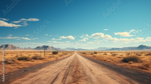 Empty Desert Road Stretch Generative AI