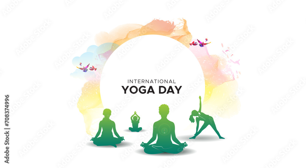 Vector illustration of yoga. International yoga day, 21st June celebration concept and sun rise background. Vector illustration of yoga. International yoga day, 21st June celebration concept and sun rise background.