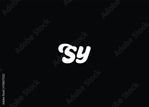 Logo Monogram Slash concept with Modern designs template letter SY photo