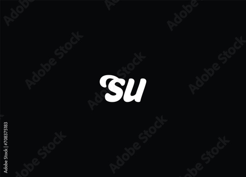 Logo Monogram Slash concept with Modern designs template letter SU