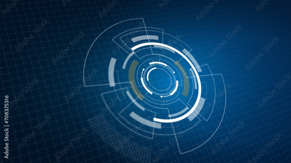Tech HUD circle and technology background, Abstract technology background Hi-tech communication concept, futuristic digital innovation background Tech HUD circle and technology background, Abstract technology background Hi-tech communication concept, futuristic digital innovation background