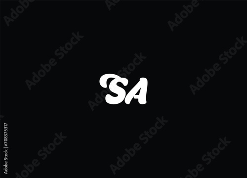  Logo Monogram Slash concept with Modern designs template letter SA