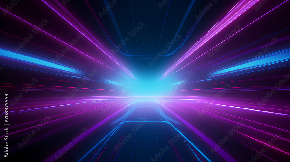 Obraz premium Abstract geometric background, technological lines background and light effects, 3D rendering