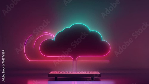 Abstract cloud background. Clout computing technologies futuristic background, Loopable. Ai generated photo