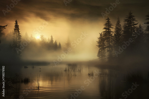 misty morning on the lake © Natural beauty 