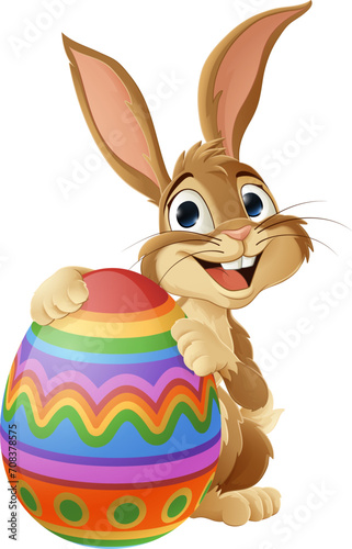 The Easter bunny and chocolate Easter egg rabbit cartoon