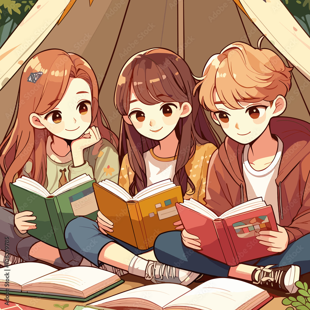 children reading a books together children reading a books together