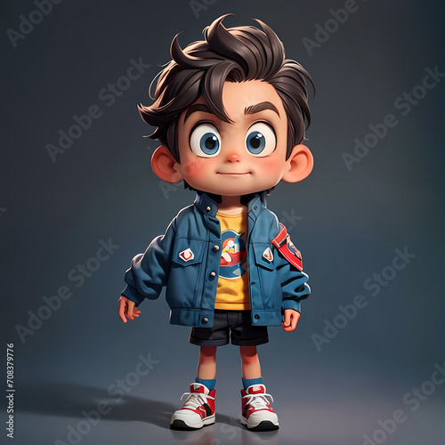 3D style cartoon cute boy fashion