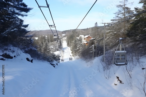 a view of a zip line at snow