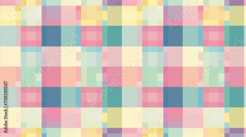 Small-scale gingham textile pattern, tiny squares, pastel colors, seamless backdrop, detailed and vibrant illustration Generative AI
