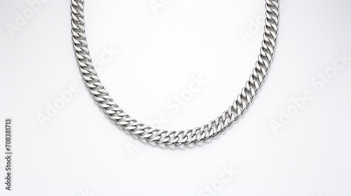 silver necklace chain luxury jewelry isolated on white background