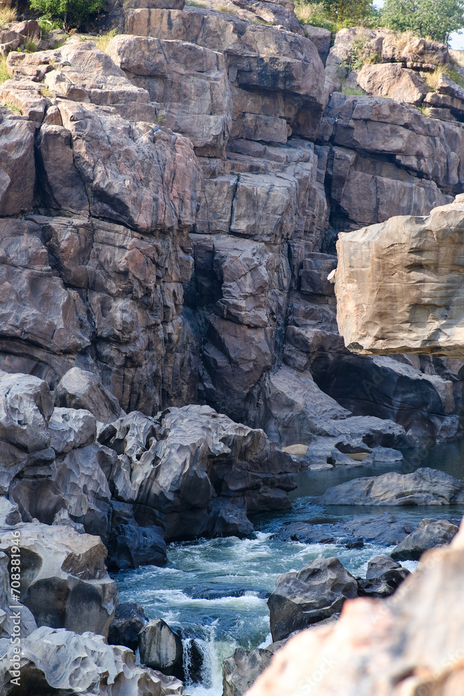 waterfall and rocks waterfall and rocks