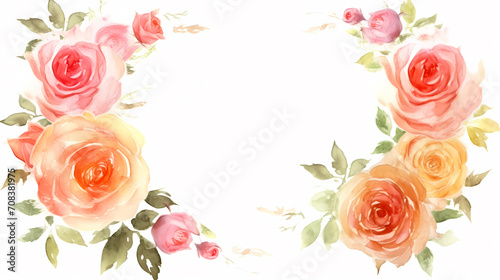 Pink rose flower composition background  decorative flower background pattern  floral border background