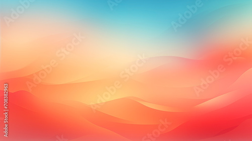 Warm Dawn Hues : Orange and light blue gradient wave pattern background 