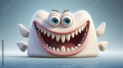 Dive into the creative realm with this high-definition image featuring a cartoon tooth monster design  promising a realistic and enchanting touch for your projects.