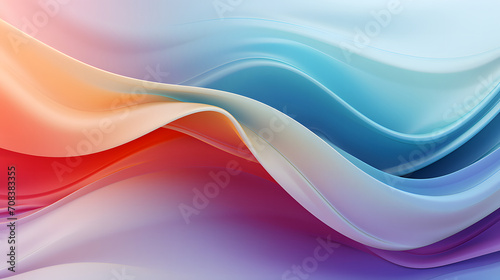 A seamless abstract soft multicolor texture background with elegant swirling curves in a wave pattern, full color set against a white background.