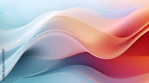 A seamless abstract soft multicolor texture background with elegant swirling curves in a wave pattern, full color set against a white background.