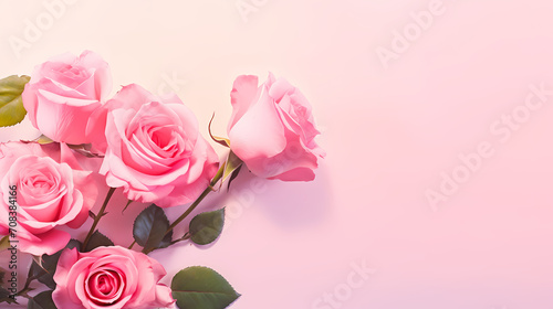 Beautiful pink rose bouquet flowers background, symbol of Valentine's Day, wedding, love