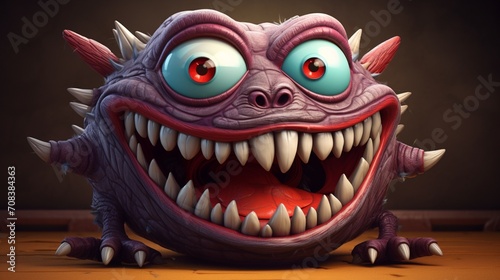 Unleash creativity with this HD image of a toothy monster cartoon design, bringing a delightful and realistic touch to your imaginative projects.