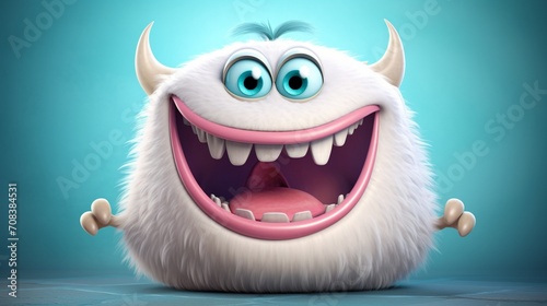 Add a touch of whimsy to your projects with this realistic HD image featuring a cartoon tooth monster design  promising to infuse character and creativity.