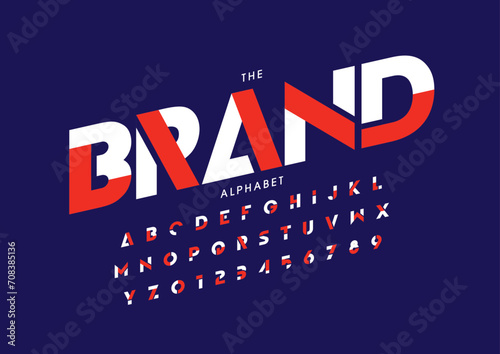 Vector of stylized modern font and alphabet
