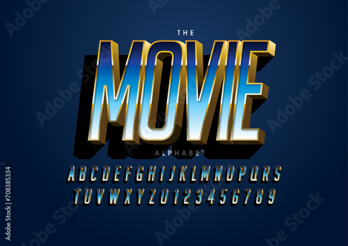 Vector of stylized modern font and alphabet