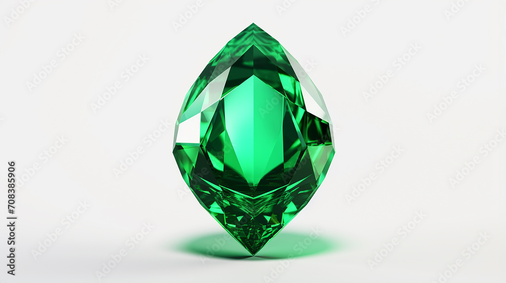 render of emerald on white background render of emerald on white background