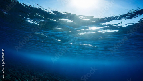 Dark blue ocean surface seen from underwater © Giuseppe Cammino