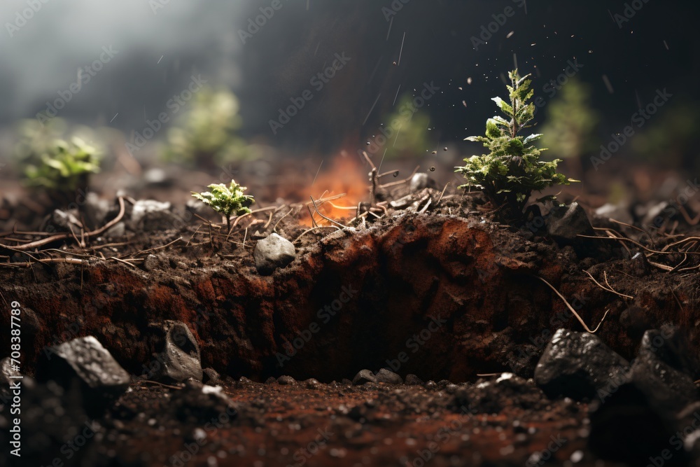 Fototapeta premium Growing a plant in the soil