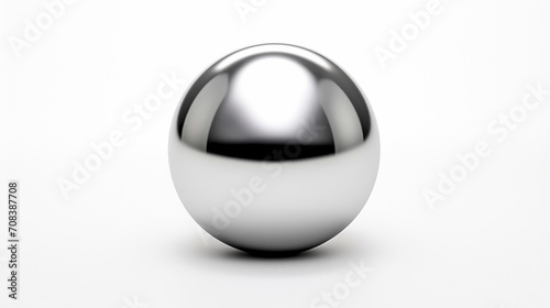 chrome steel ball realistic isolated on white background